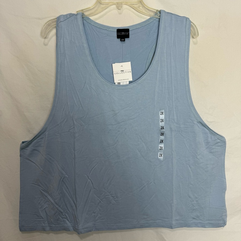 NWT PSK Collective Baby Blue Racerback Tank Top Size 2X